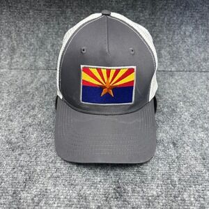 Arizona State Flag Trucker Hat Snapback Mesh Cap Gray White AZ Patch Hat